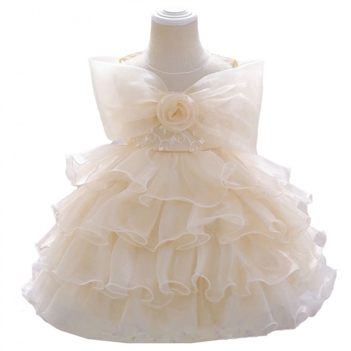 Champagne - Bowknot Princess Sleeveless Dress