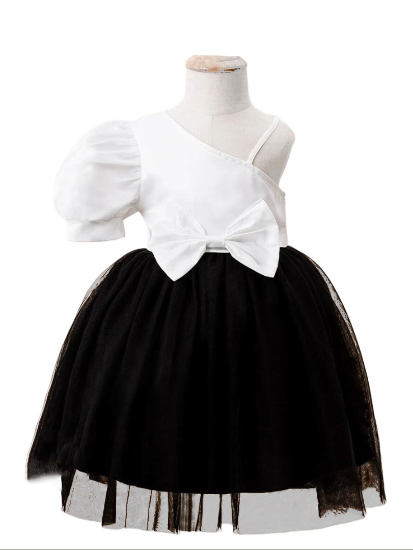 Girl Party Dress  - Black white