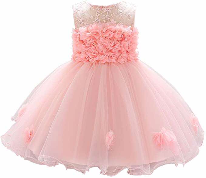 Floral Decor Sleeveless Party Dress Light Pink