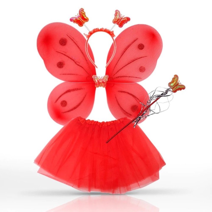 1 Set Fairy Costume for Girls - Red - baby costumes