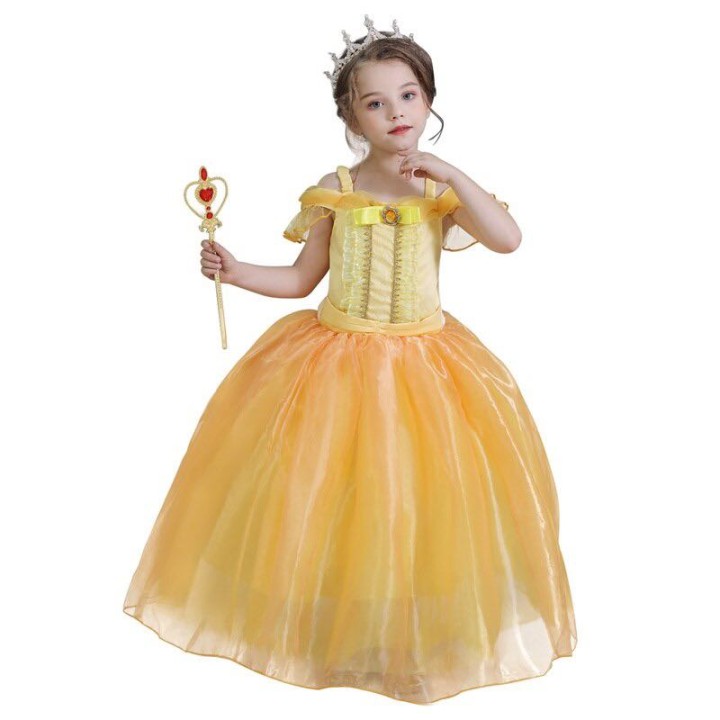 Angels Princess Dress girl Dress Yellow - baby costumes