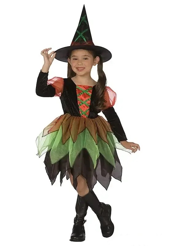 Costume Noble Little Green Witch with Hat - baby costumes