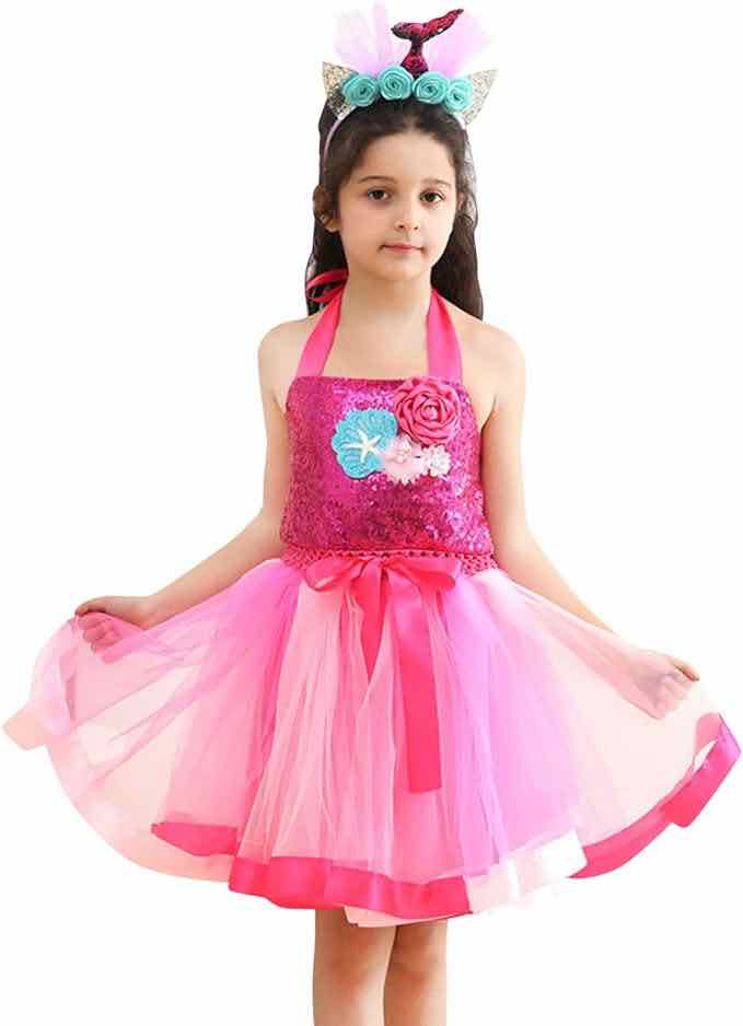 2-Piece Girls Mermaid Princess Costume Pink - baby costumes