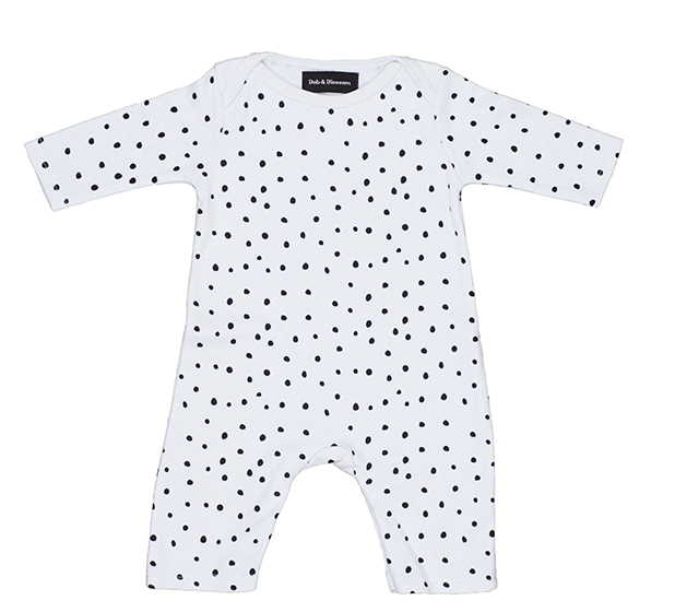 White and Black Spot Print All-in-One