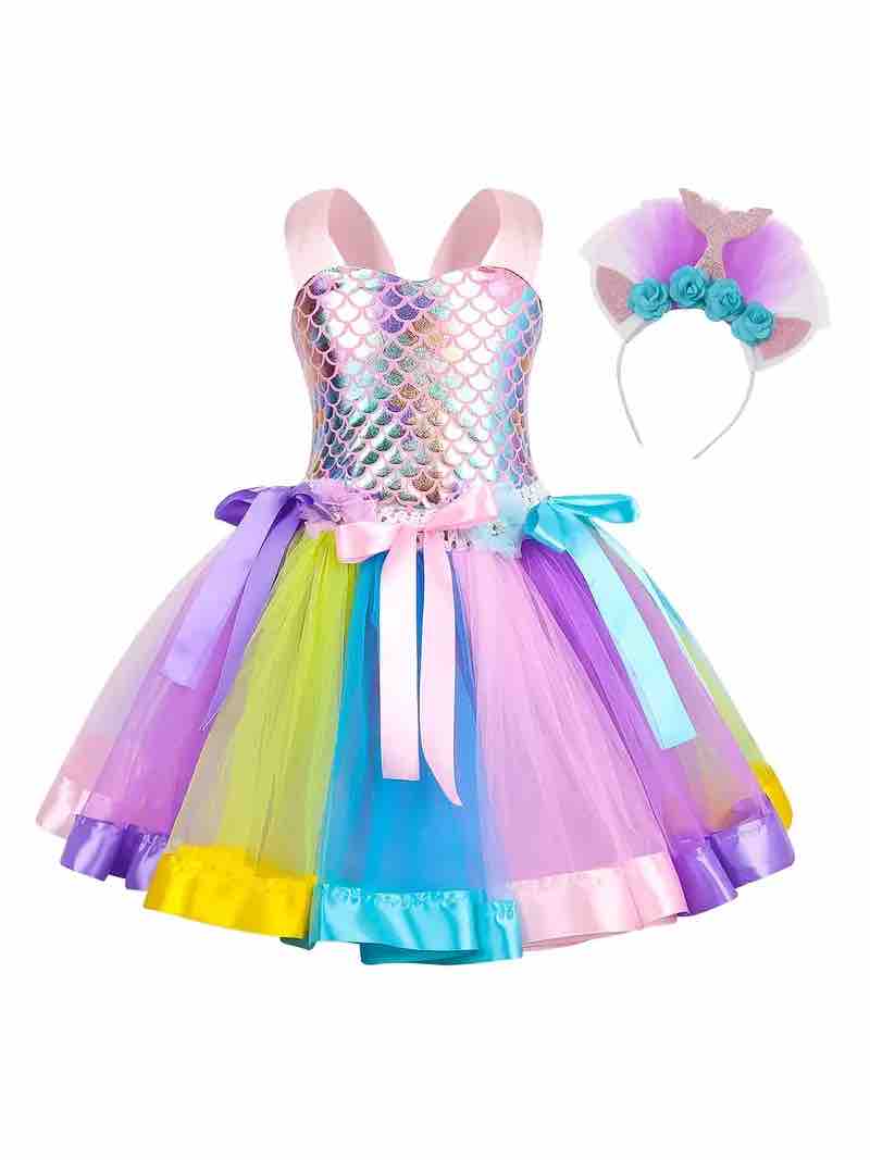 2-Piece Girls Mermaid Princess Costume multicolour
