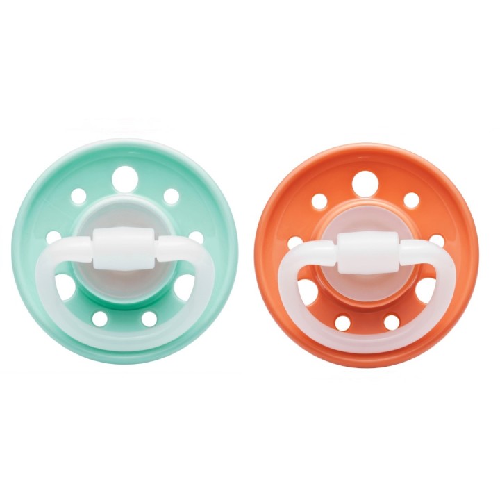 Set of 2 Nip soothers cherry Pink and Τurquoise