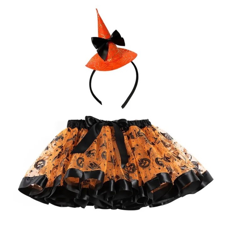 Set - Tutu Girl skirt Orange