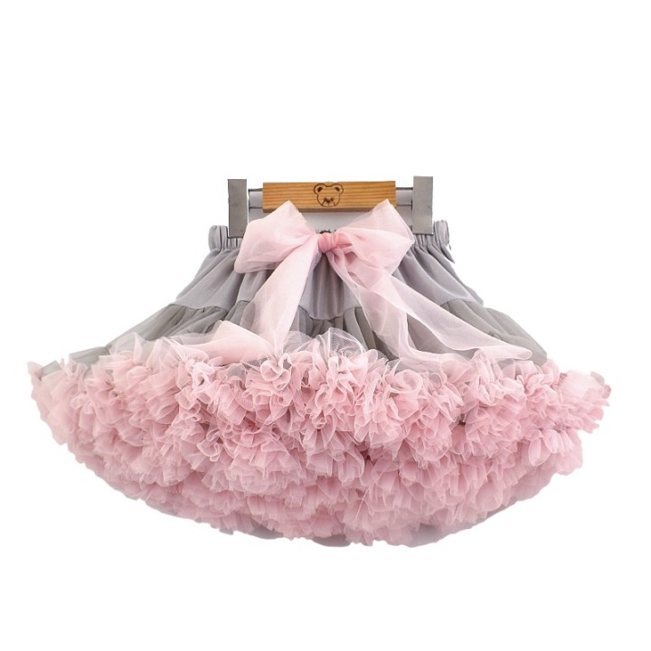 Tutu child skirt - Pink - Grey