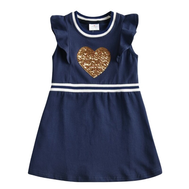 Daily Girl Dress White - Gold Heard