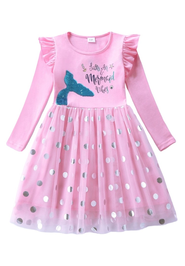 Casual Girl Dress mermaid - Pink