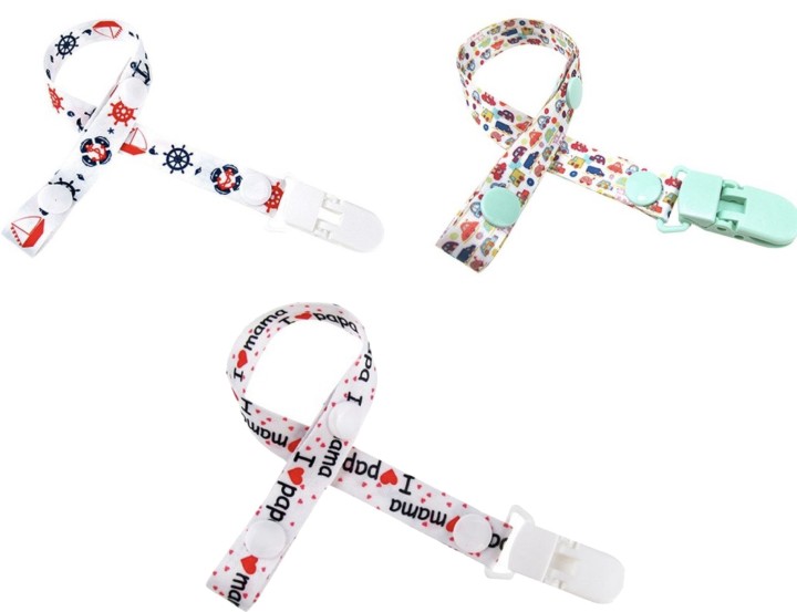 Set of 3 Soother Clips white