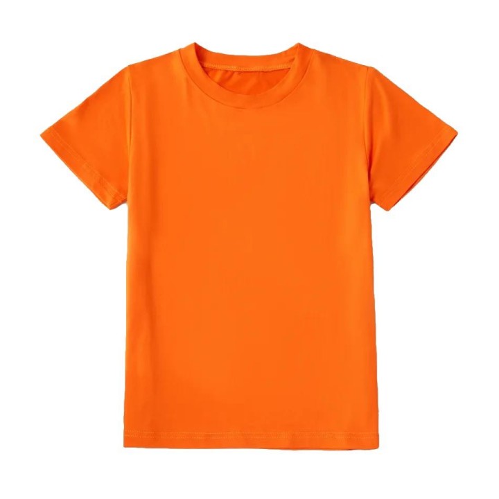 Casual Round-collar Short-sleeve Tee Orange