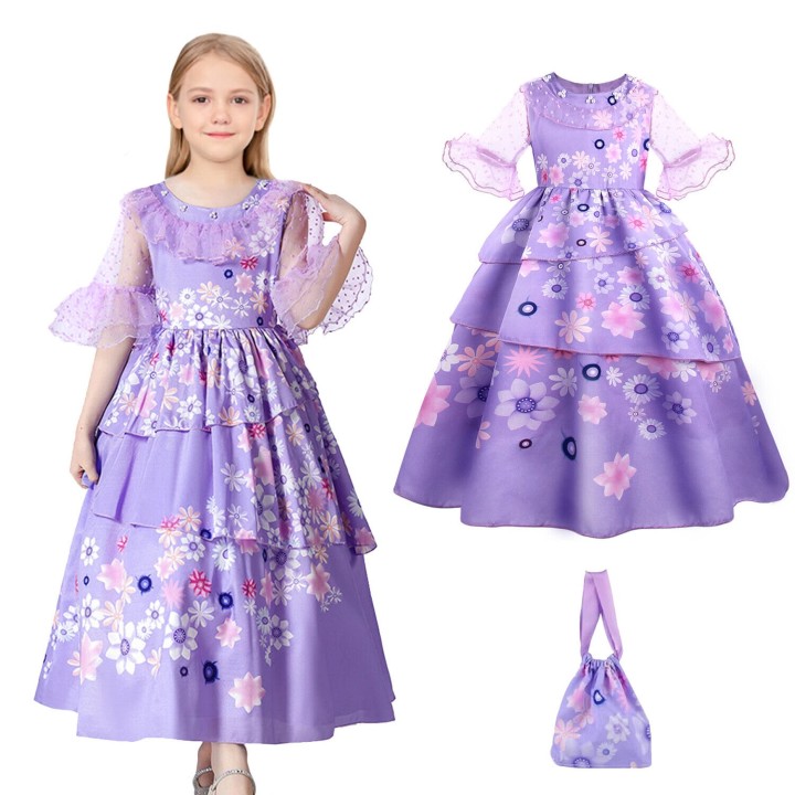 Princess Flower Dress Purple