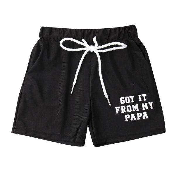 Boy Got it from my Papa Swimsuit Black