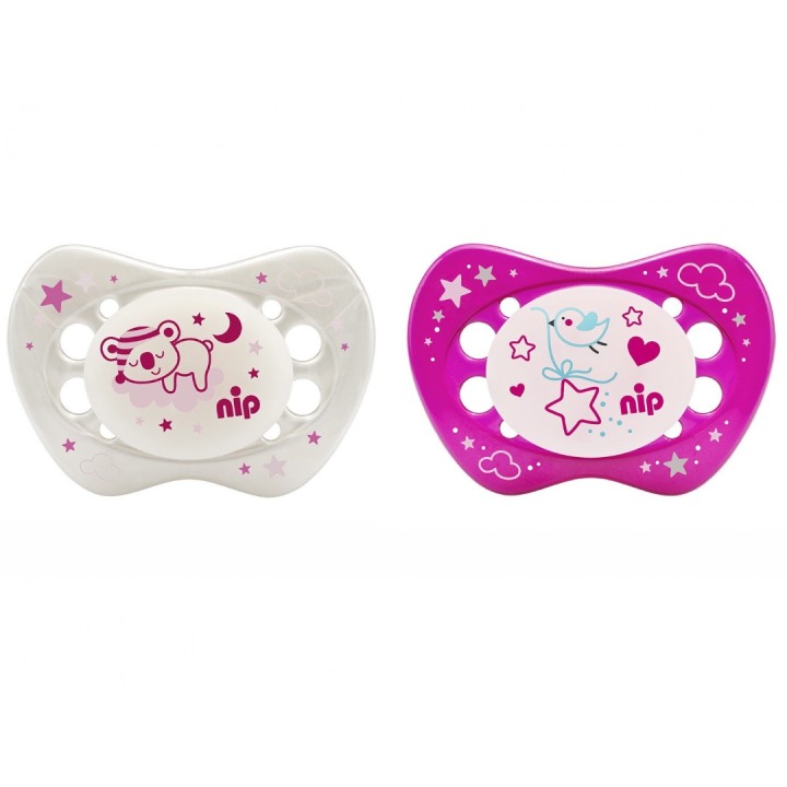 Set of 2 Glow soothers Night - Fuchsia
