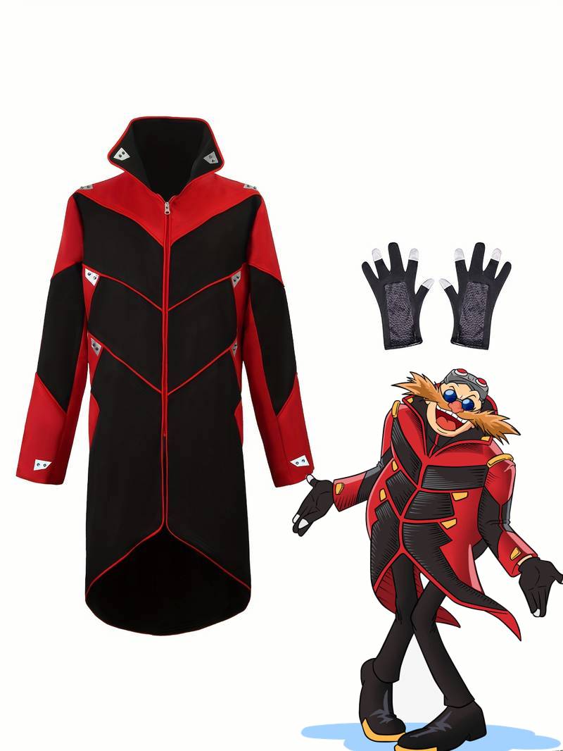 Red Black Coat Outerwear Cosplay Costume