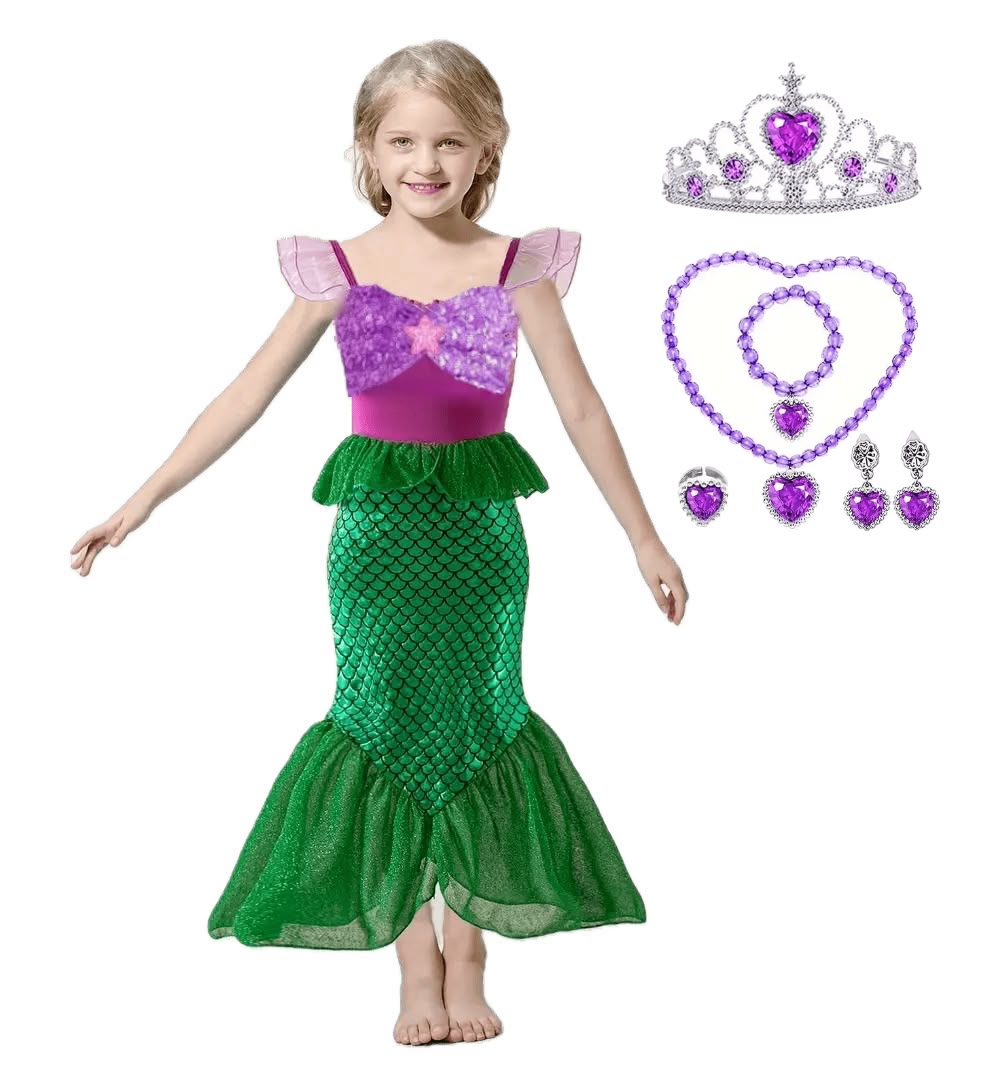 Set Little Mermaid Costume Dress - baby costumes