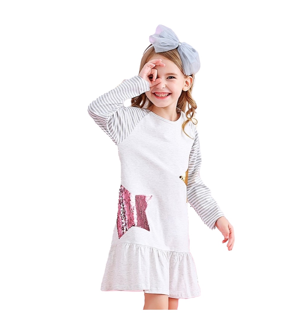 Grey Stars Girl Dress