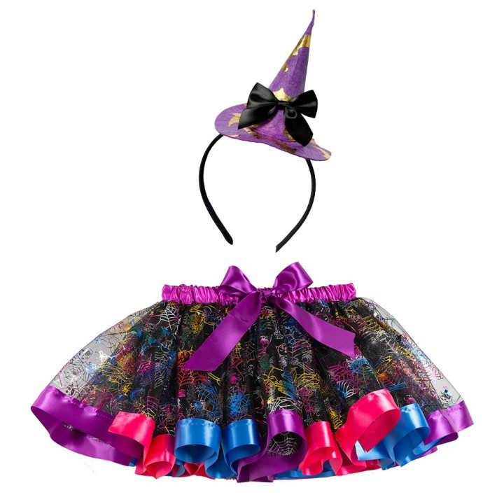 Set - Tutu Girl skirt Black- Purple