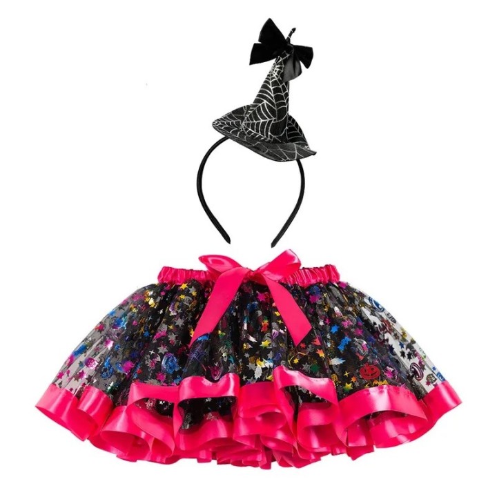 Set - Tutu Girl skirt Black- Red star