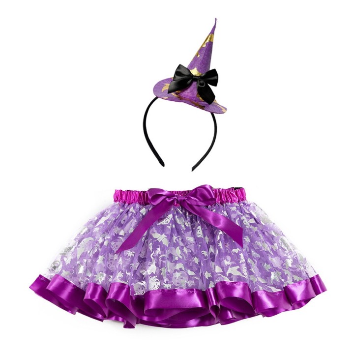 Set - Tutu Girl skirt Purple Ghost