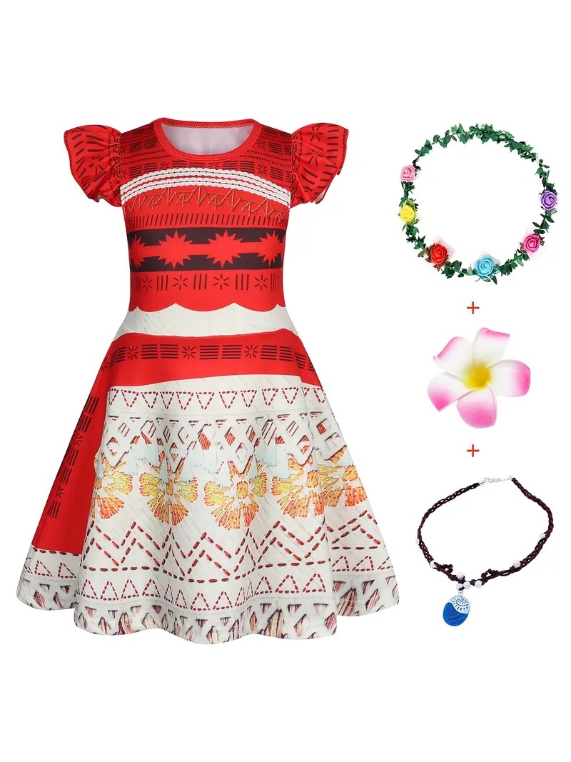 Set of Hawaiian girl Costume with Accessories - baby costumes